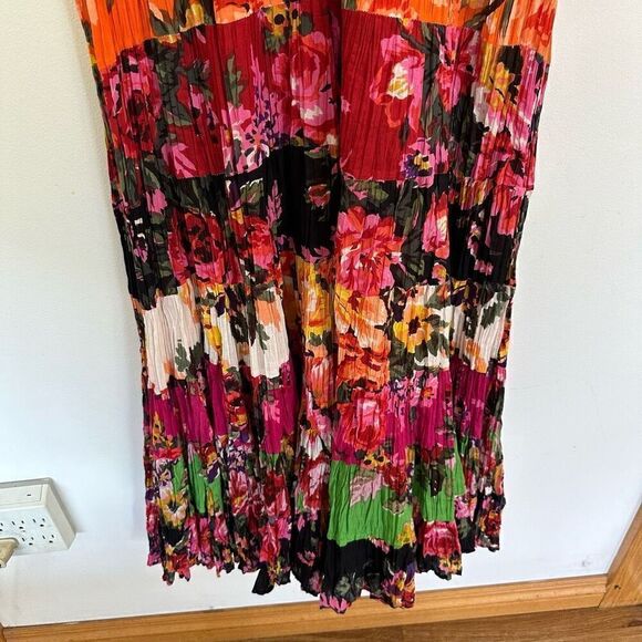 Sandy Starkman Women’s Plus Size Multicolor Floral Tiered Sleeveless Boho Full T - Picture 6 of 9